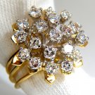 $5000 1.90CT NATURAL DIAMONDS FLOATING RAISED COCKTAIL RING 14KT 3D