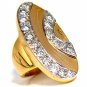 $5000 1.80CT NATURAL DIAMOND LONG COCKTAIL RING ARCH BEAD SET ART DECO REVIVAL