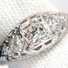 GIA 1.32ct. Cushion Brilliant diamond ring G/ Si-1 Vintage Class Deco 14kt