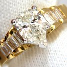 GIA 2.04ct. Pear Brilliant diamond baguette ring Raised Cathedral 18kt $24000