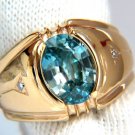 2.00ct natural prime indigo blue zircon ring 14kt. victorian deco