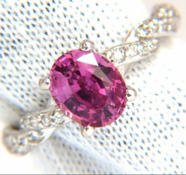 GIA 2.26ct natural no heat sapphire diamond ring 14kt. unheated purple pink $6K
