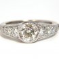 &acirc;��$17000 1.85CT NATURAL EUROPEAN CUT FLUSH MOUNT DIAMOND RING 14KT I/VS