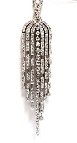 &acirc;�� 3.00CT NATURAL DIAMONDS DANGLING VERY LONG CHANDELIER PENDANT STATION NECKLACE