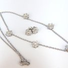 █$12700 5.50CT NATURAL DIAMONDS FLOATING CLUSTER EARRINGS NECKLACE SUITE 18KT█