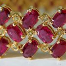 █$13000 VIDEO 22.20CT NATURAL FINE RUBY & FANCY YELLOW DIAMOND CLUSTER BRACELET█