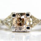 █$7000 1.71CT FANCY COLOR YELLOW BROWN DIAMOND RING 14KT VS A+ █