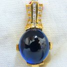 $4000 18KT 26.76CT FINE GEM BLUE SAPPHIRE NATURAL DIAMONDS PENDANT SLIDE