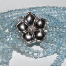 █$9000 NATURAL 500ct. ROSE CUT 4 STRAND AQUAMARINE NECKLACE██