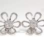 $9500 2.00CT 18KT 3D RAISED PETAL CLUSTER DOME FLOWER DECO DIAMONDS EARRINGS