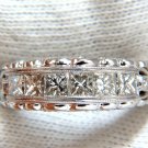 $4000 1.45ct natural princess cut diamonds band 14kt g/h/vs gilt etch detail