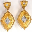 █$7000 .63CT DIAMONDS CLUSTER DANGLE EARRINGS 18KT LOUIS XV FRENCH ROCOCO GILT █