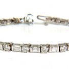 █$25,500 5.68CT VIDEO DIAMONDS BAGUETTE ROUNDS TENNIS BRACELET F/VS 14KT SPARKLE