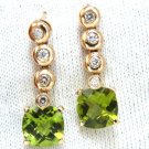 █$4000 15.80ct natural green peridot diamonds dangle earrings 14kt g/vs