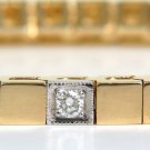█$4000 VIDEO .40CT DIAMOND GOLD SHINE PAVE BOX BRACELET 14KT UNIQUE 7 INCH