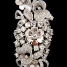 $22000 4.00CT NATURAL BRILLIANT DIAMONDS FLORAL COCKTAIL VINE 3D DECO RING 18KT