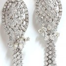 █$26000 15.50ct natural diamonds dangling cluster form chandelier earrings 18kt