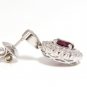 &acirc;��$5000 2.96CT NATURAL OVAL BRIGHT PURPLE RED RUBY DIAMOND DANGLE EARRINGS 14KT&acirc;��