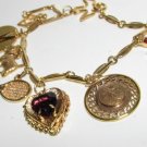 █VIDEO $3300 9 CHARMS UNUSUAL CHARMS BRACELET 14KT  LOCKET SQUIRREL GOLF CLUBS