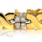 █$5500 VIDEO 2.00CT DIAMONDS "X" LINK BRACELET 2 TONED 14KT 7.25 INCH █