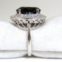 â–ˆ$7000 13.04CT NATURAL BLACK SAPPHIRE DIAMONDS RING 14KT CLUSTER COCKTAIL