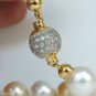 â–ˆ$25,000 18KT 13.5MM NATURAL WHITE / YELLOW SOUTH SEAS PEARL DIAMOND NECKLACE
