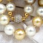 â–ˆ$25,000 18KT 13.5MM NATURAL WHITE / YELLOW SOUTH SEAS PEARL DIAMOND NECKLACE