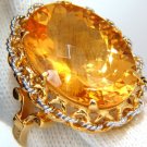26ct natural golden yellow checkerboard cut citrine ring 18kt 3d braid link dec