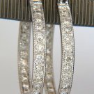 █$6000 2.50CT DIAMONDS INSIDE OUT HOOP EARRINGS PAVE BEAD SET HANDMADE RARE 14KT