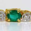 █$4500 VIDEO 2.35CT NATURAL EMERALDS SOLID BAR LINK DECO DIAMONDS BRACELET 14KT