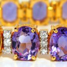$10000 62.00CT NATURAL AMETHYST DIAMOND BRACELET 14KT PRIME VIVID PURPLE