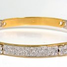█$7000 18KT DESIGNER LASQUADRA 1.50CT DIAMOND BANGLE BRACELET TWO TONED RARE