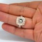 GIA 5.37CT EMERALD CUT DIAMOND RING 18KT BRIDAL ANNIVERSARY HALO CLUSTER &acirc;�� &acirc;��
