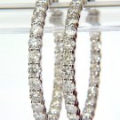 █$11,000 4.25CT SHARING PRONG DIAMONDS HOOP EARRINGS G /VS EASY BUTTON DECO 14KT