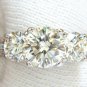 &acirc;��$52,000 5.17CT PLATINUM ROUND CUT DIAMOND THREE STONE RING VS CLASSIC ETERNITY&acirc;��