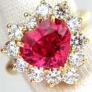 █$26000 GIA 5.92CT NO HEAT VIVID HOT PINK SPINEL DIAMOND RING 18KT UNHEATED