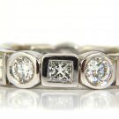 █$14000 2.80CT ROUNDS & PRINCESS DIAMONDS ETERNITY BAND PLATINUM FLUSH DURABLE