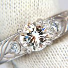 GIA certified 1.30ct. Round cut diamonds ring G/VVS-1 platinum classic & Wreath