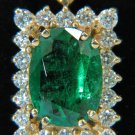 EMERALD PENDANT NATURAL 3.45CT DIAMOND 14KT VIVID BRILLIANT A+ GEM GREEN $12000
