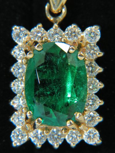 EMERALD PENDANT NATURAL 3.45CT DIAMOND 14KT VIVID BRILLIANT A+ GEM GREEN $12000