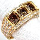 █$26000 8.25CT MENS RING NATURAL FANCY COLOR DIAMONDS MICROSCOPIC FRENCH PAVE A+