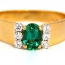 .68ct natural vivid bright green emerald diamonds ring 14kt pristine clarity
