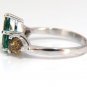 $7500 2.30ct natural emerald fancy color diamonds three stone ring 14kt. vs a+