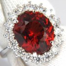 $5000 6.80ct. natural spessartite garnet diamonds cluster halo ring 14kt wg