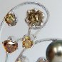 $21000 6.00ct NATURAL FANCY COLOR YELLOW ORANGE BROWN PINK DIAMOND BROOCH &PEARL