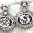 $8000 10.90CT NATURAL ZIRCON DIAMONDS DANGLE DROP EARRINGS 14KT
