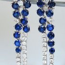 █$25000 15.65CT NATURAL SAPPHIRE DIAMONDS EARRINGS 18K CHANDELIER CLUSTER DANGLE
