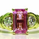 █$7000 2.75CT NATURAL PINK SAPPHIRE DIAMOND RING█ 18KT