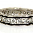 █$7000 2.26CT DIAMONDS ETERNITY BAND 14KT & BLACK ENAMEL 14KT SIZE 8█