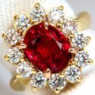 $45000 GIA 5.49CT NO HEAT VIVID RED SPINEL DIAMOND RING 18KT UNHEATED INVESTORS
